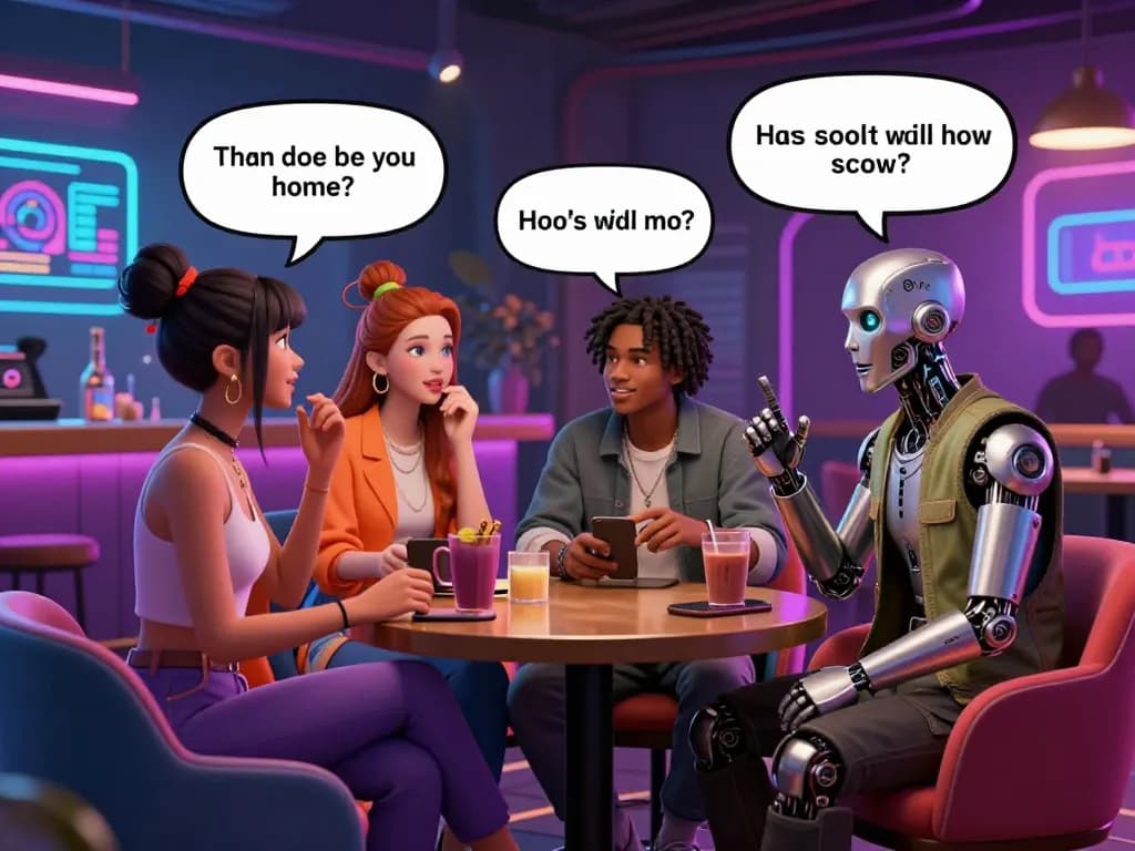 NSFW character interactions in a vibrant AI chat environment, showcasing diverse avatars engaging in playful dialogue, exploring ai nsfw experiences.