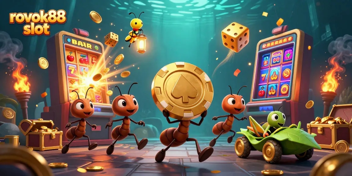 Experience the excitement of rokok88 slot with a heist of cartoon ants and jackpot rewards!