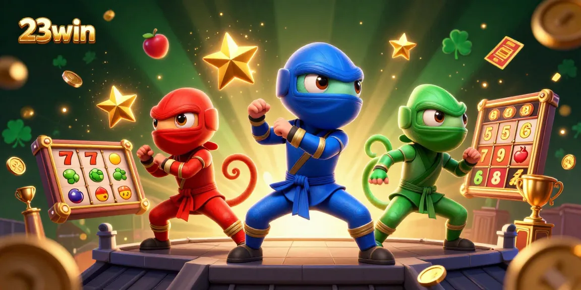 Experience thrilling wins at 23win with lucky slots, dynamic chameleons, and vibrant casino elements.