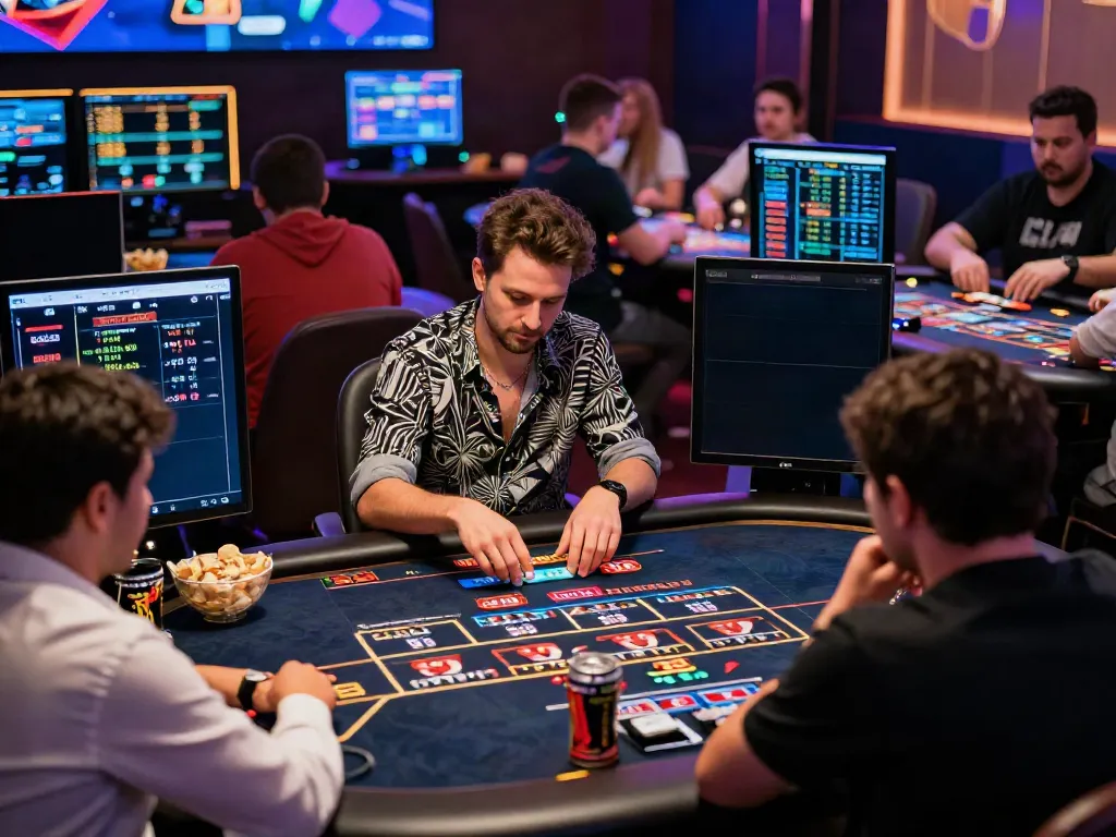 Engaged players at TX88 online casino, highlighting dynamic bets and vibrant game atmosphere.