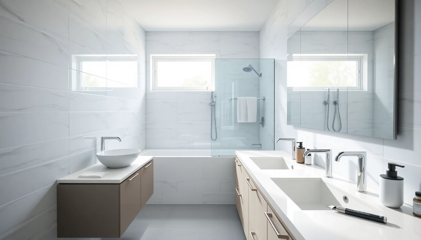 A stunning bathroom installation manchester showcasing modern design and functionality.