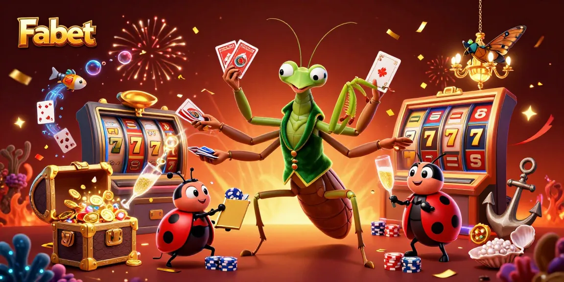 Experience thrilling gameplay at Fabet with a vibrant casino illustration showcasing engaging characters and dynamic slot elements.