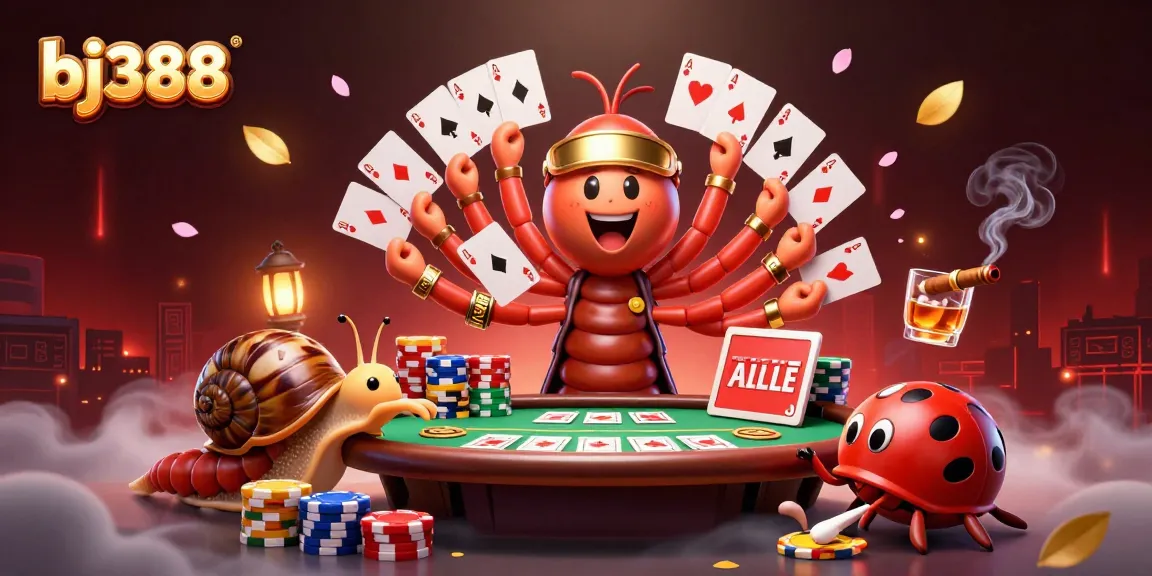 Experience high-stakes action at bj388 with a lively 3D casino scene featuring charming characters.