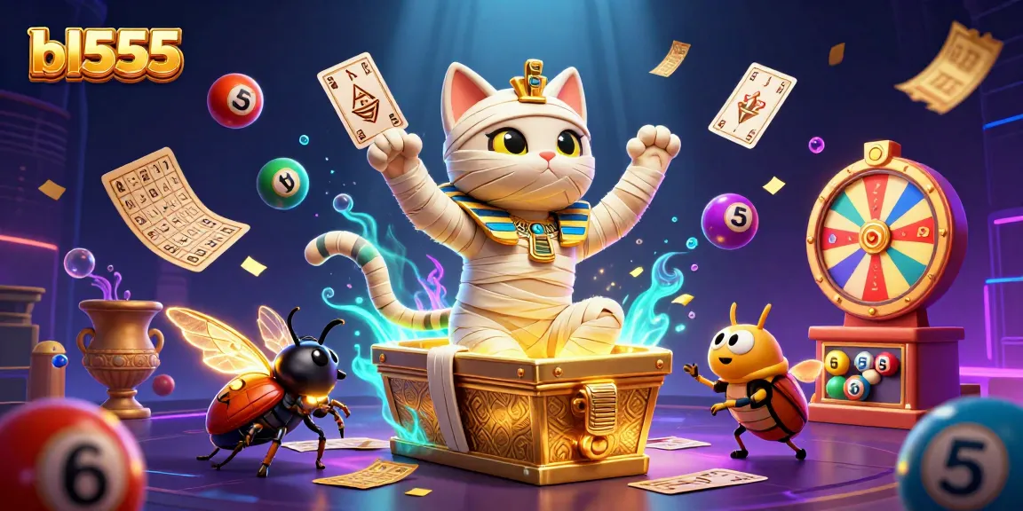 Experience thrilling gaming at bl555 with a lively mummy cat and lottery elements.