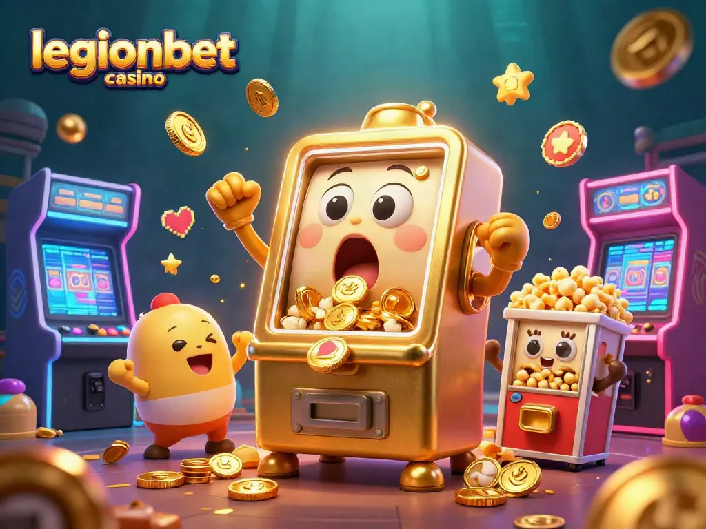Experience the excitement of winning at legionbet casino with golden slot machines and vibrant gaming elements.