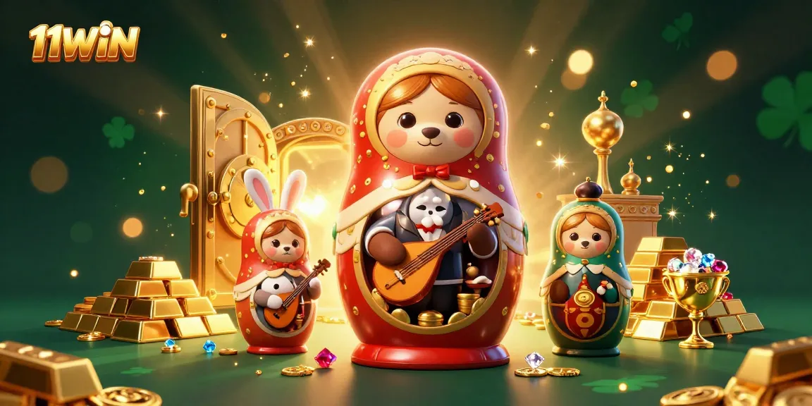 Experience the vibrant excitement of 11WIN with festive characters and treasure!