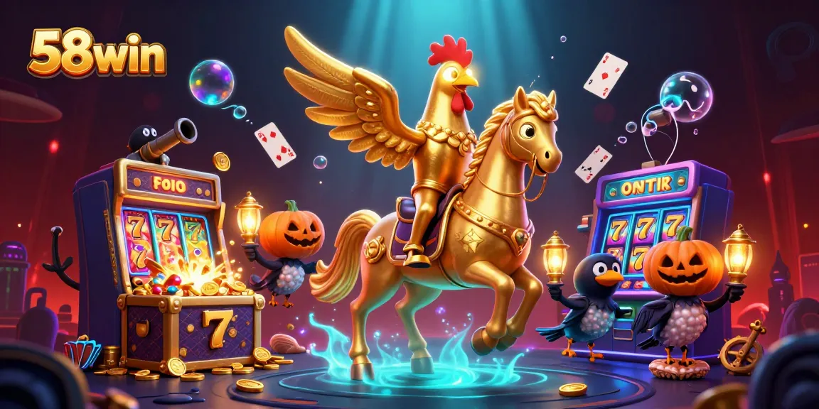 Experience thrilling gaming with 58win, featuring dynamic characters and vibrant casino elements.
