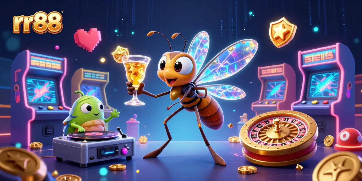 Spin and win at rr88 with a vibrant 3D casino scene featuring exciting game elements.