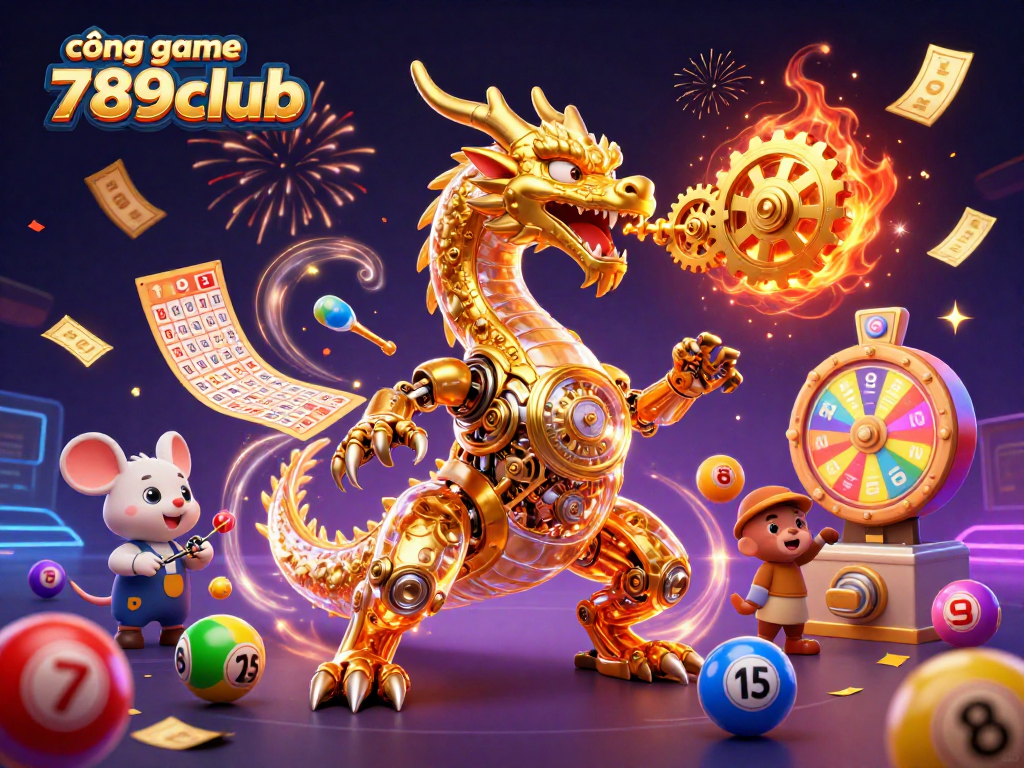 Engage with cổng game 789club and discover vibrant lottery excitement with dynamic gaming illustration.