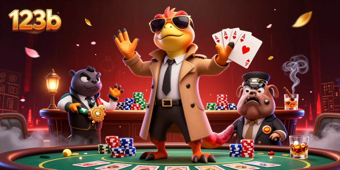 123b three raptors disguised in a trench coat trying to enter a casino lounge surrounded by poker elements.
