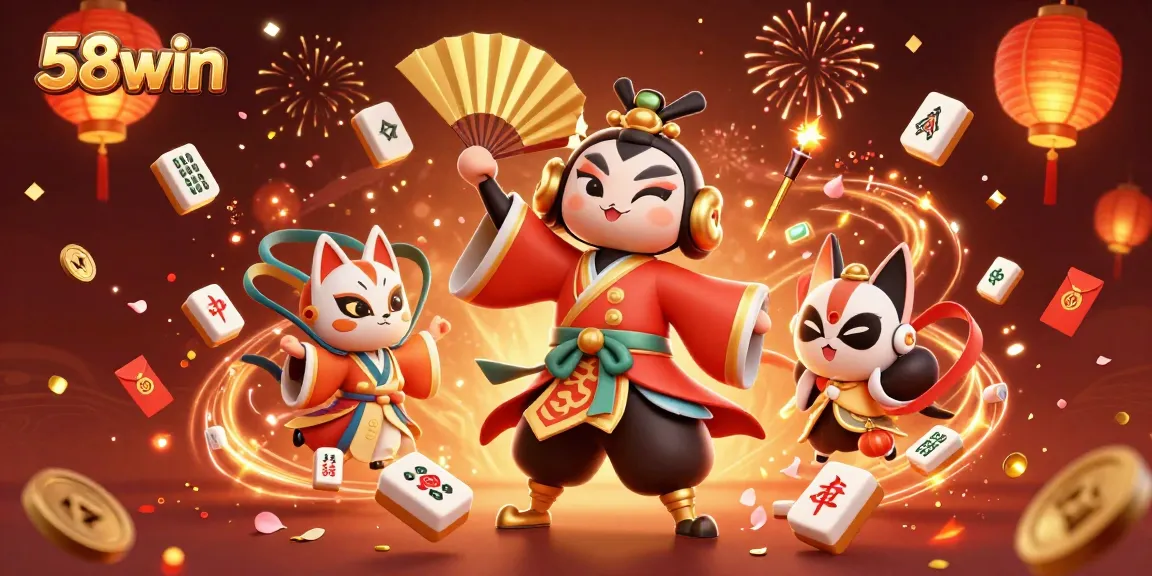 Experience thrilling gameplay at 58win with an energetic casino scene and festive elements.