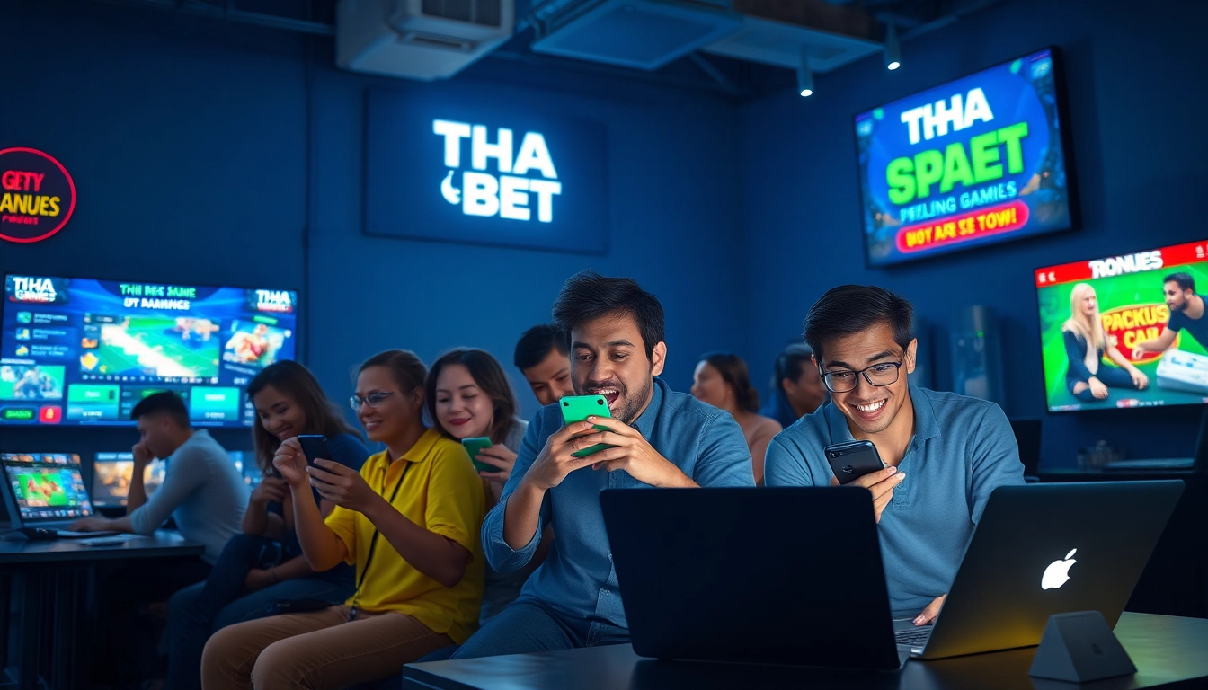 Exciting THA BET online gaming environment with diverse gamers and dynamic interfaces.