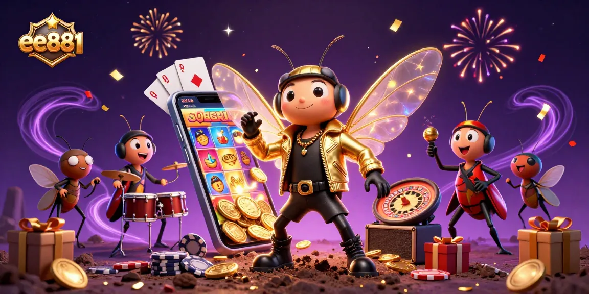 Experience the excitement of ee881 with a rock star cicada and magical casino elements.