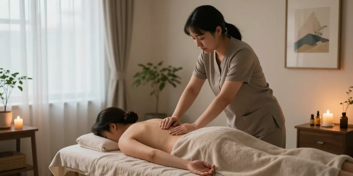 Professional 부평출장마사지 treatment in a serene home setting with soothing atmosphere.