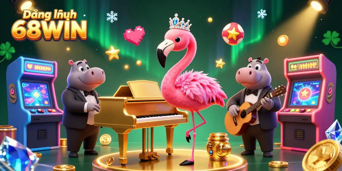 Experience the thrill of Đăng nhập 68WIN with vibrant casino characters in a dynamic setting.