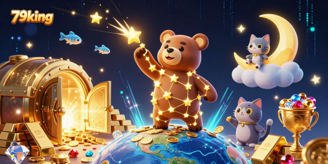 79king transforms gaming excitement with a constellation bear scooping coins amid dazzling rewards.