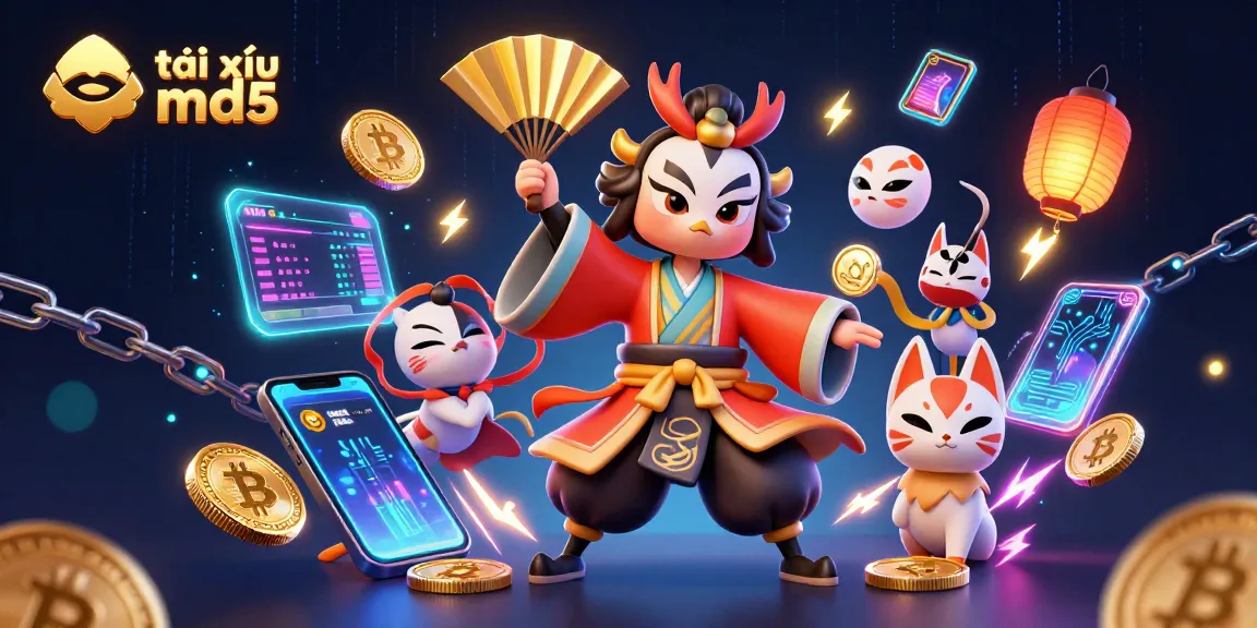 Experience the excitement of tài xỉu md5 with dynamic characters and vibrant casino elements.
