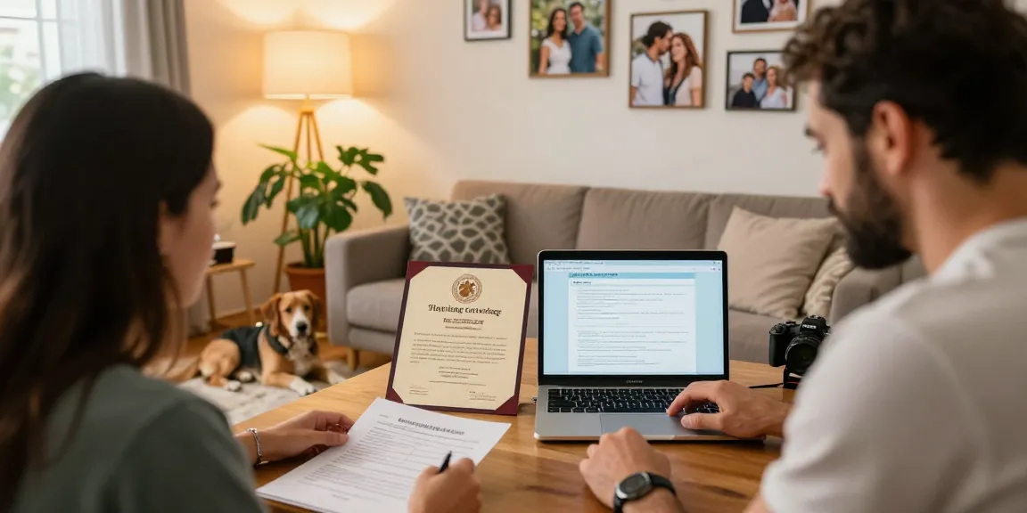 Couple discussing Turkish Citizenship by Marriage paperwork in a cozy living room.
