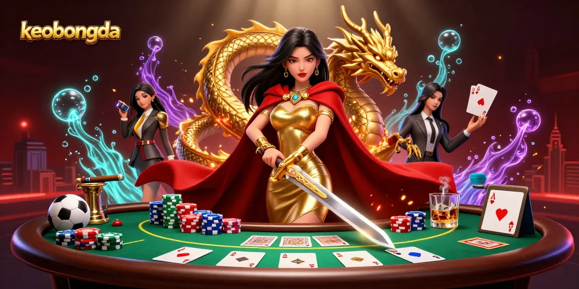 Experience thrilling sports betting with keobongda's immersive gaming scene featuring vibrant poker elements.