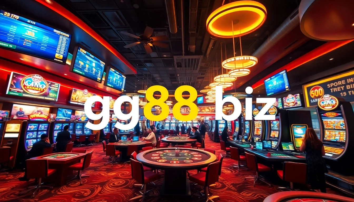 Experience the thrill of online gaming at GG88 biz, showcasing vibrant casino tables and interactive players.