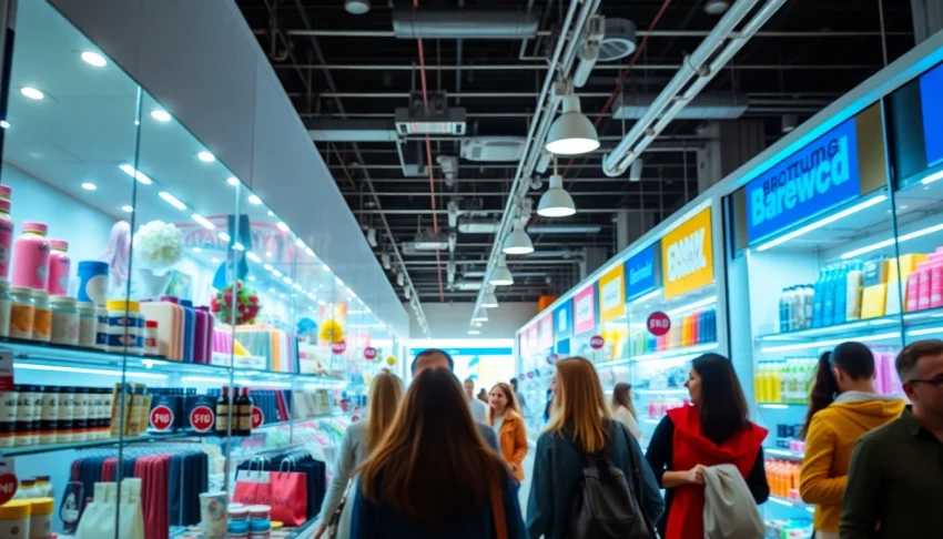 Shop diverse products at Ultimateshops, highlighting vibrant online shopping experiences in a lively environment.