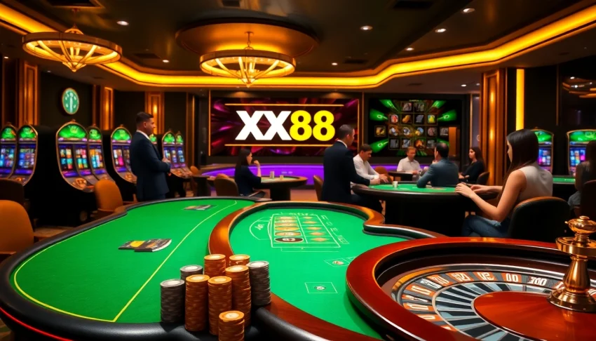 Experience the excitement of XX88 with engaging casino games and vibrant poker tables.