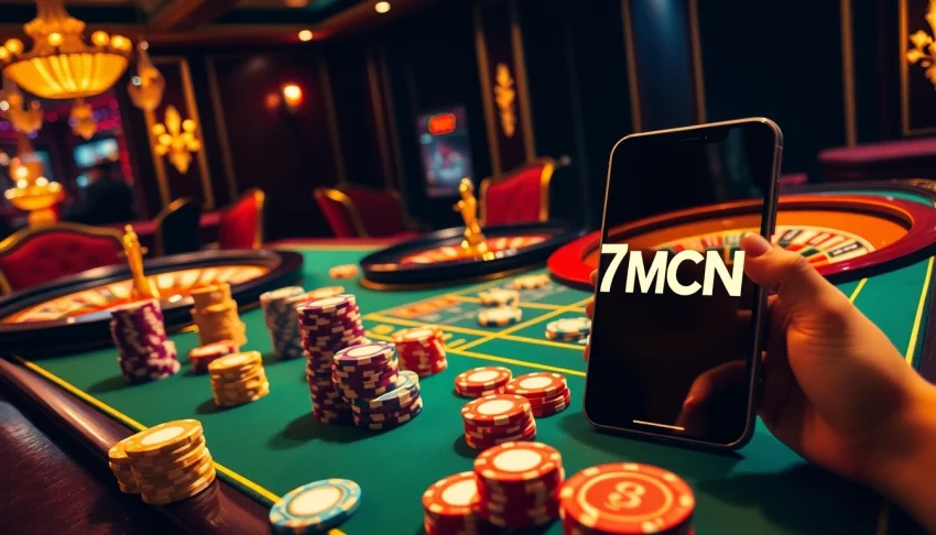 Engaging gamblers with the 7mcn online betting experience showcased through vibrant casino elements.