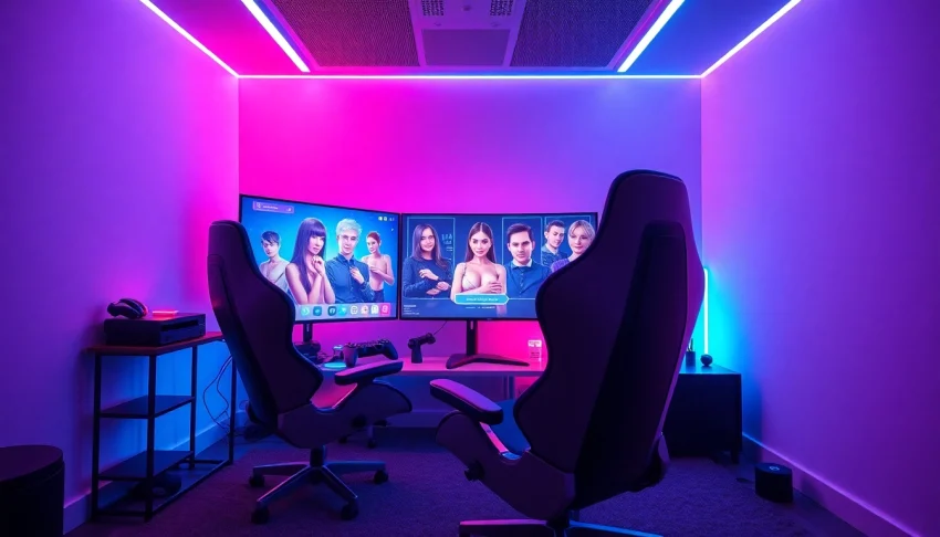 Experience innovative sex games ai in a futuristic gaming setup with AI-driven interactions.