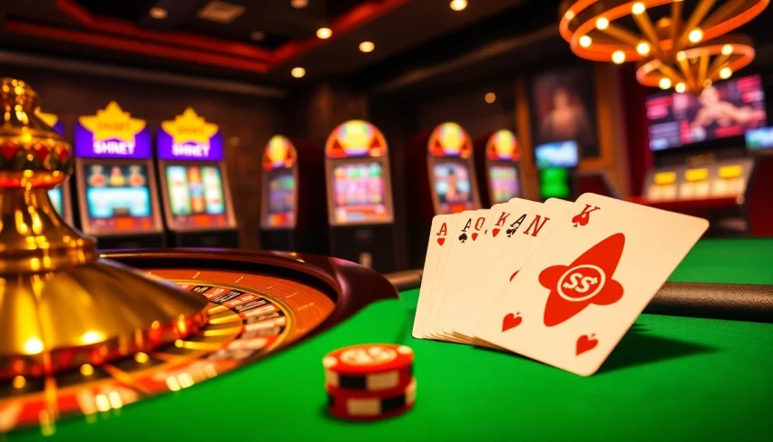 Experience high-stakes betting with SHBET at an elegant roulette table adorned with luxurious gaming elements.