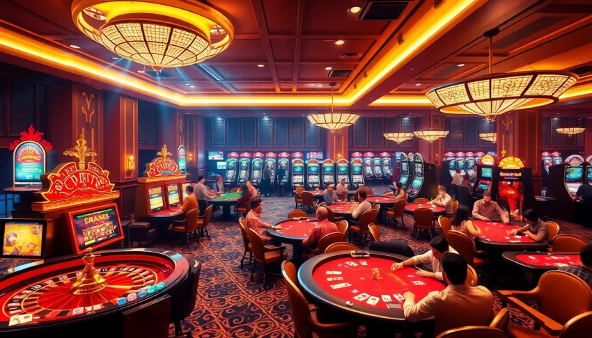 Watch enthusiastic players enjoying casino games at 222BD's vibrant casino tables.