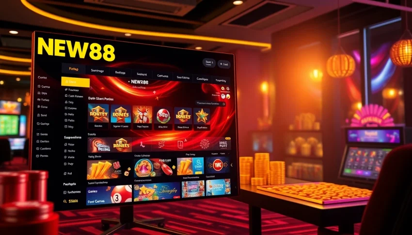 Interactive interface of new88pm.com featuring vibrant games and user-friendly design.
