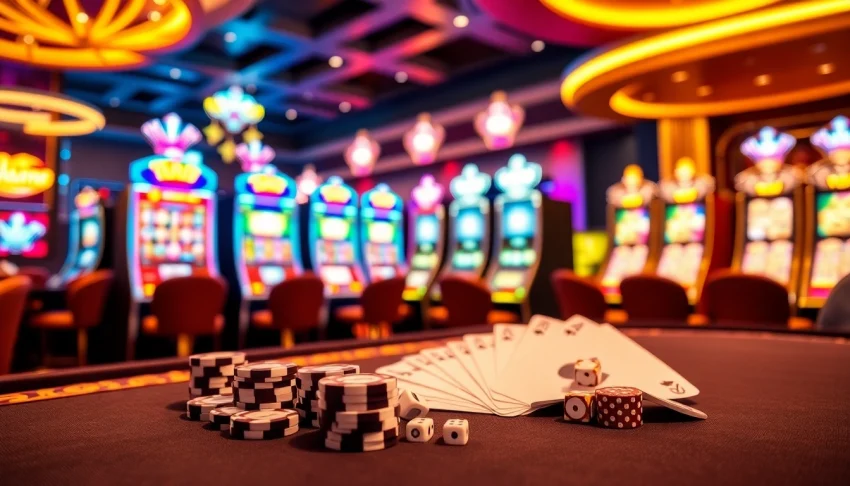 Exciting casino atmosphere with 88i brand, poker chips and cards on a table.