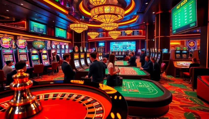 Engaging players enjoying casino games at xin88vn's vibrant gambling venue.