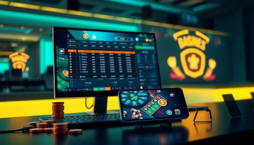 Engaging online gambling interface showcasing nhà cái 56WIN on desktop and mobile.