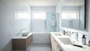 A stunning bathroom installation manchester showcasing modern design and functionality.